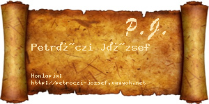 Petróczi József névjegykártya