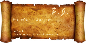 Petróczi József névjegykártya